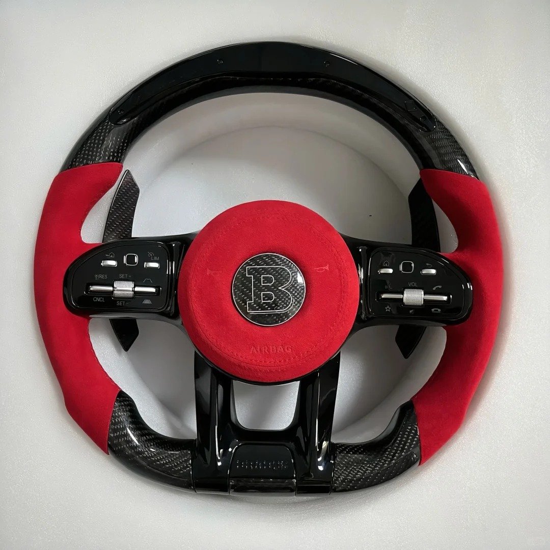 Car Steering Wheel For Mercedes Benz AMG S Class W124 W221 W166 C300 E Class C350 CLAS550 W203 Carbon Fiber Steering Wheel