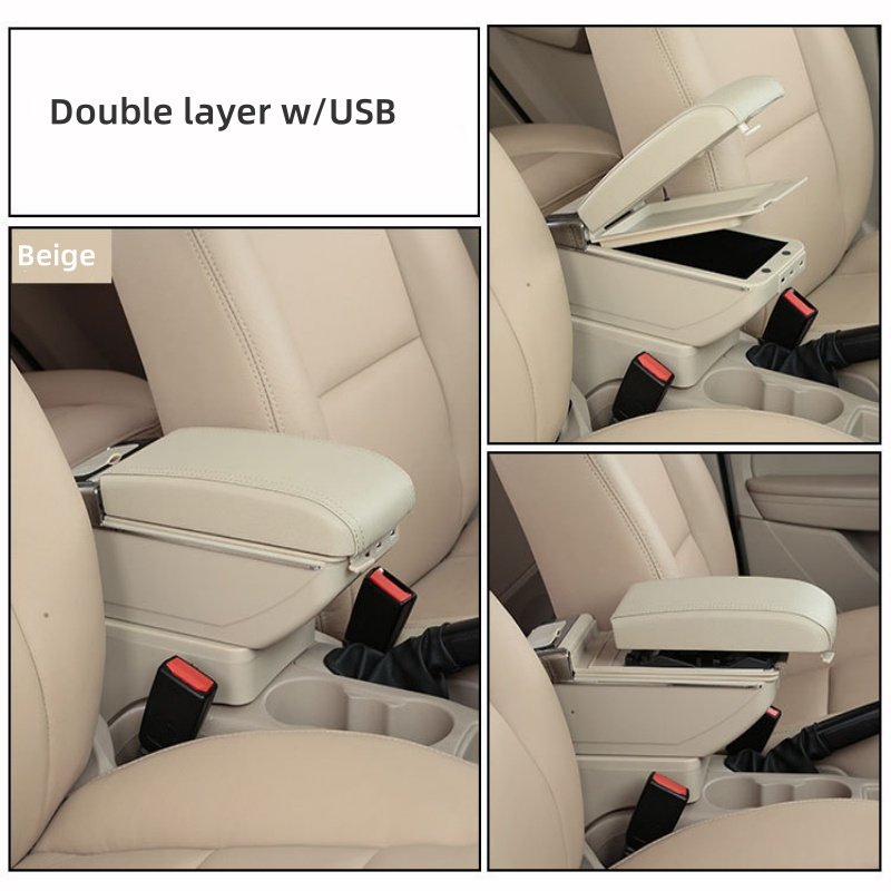 Wholesale Front USB Charger Cup Holder Central Console Storage Box Elevated Telescopic Organizer Tray Armrest Box Modified Cars