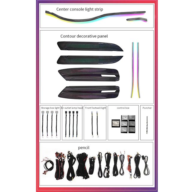Applicable to Vito V260 W447 Carbon Fiber Patterned Ambient Lighting Interior,, V-class Interior Ambient Lighting Modification