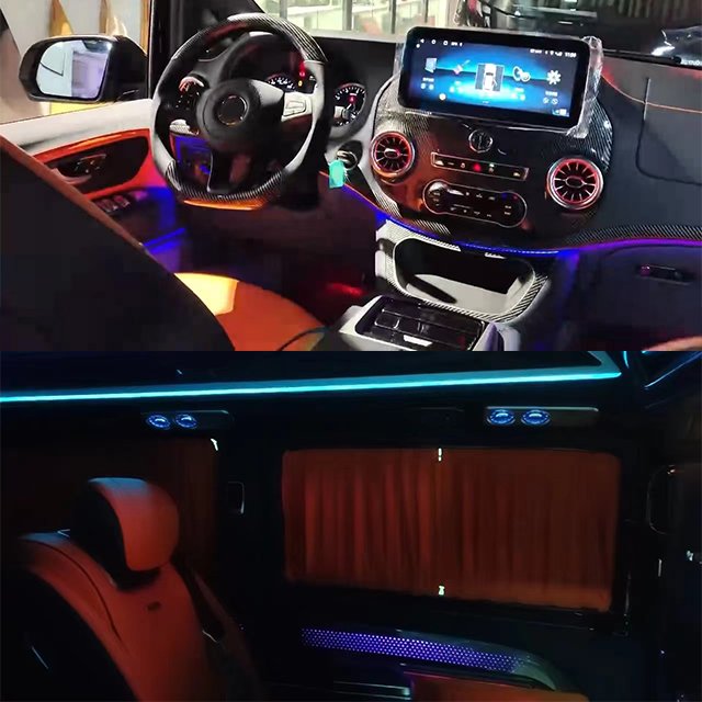 Applicable to Vito V260 W447 Carbon Fiber Patterned Ambient Lighting Interior,, V-class Interior Ambient Lighting Modification