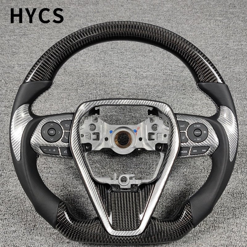 JDM racing car spare partsCarbon fiber sports steering wheel for toyota Avalon Camry Land Cruiser Yaris RAV4 Corolla Vitz