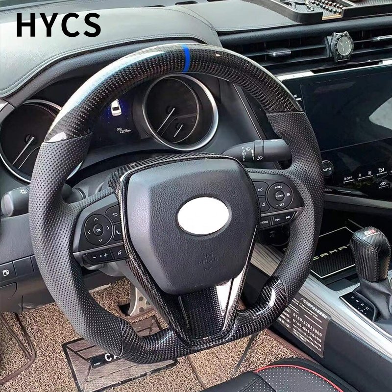 JDM racing car spare partsCarbon fiber sports steering wheel for toyota Avalon Camry Land Cruiser Yaris RAV4 Corolla Vitz