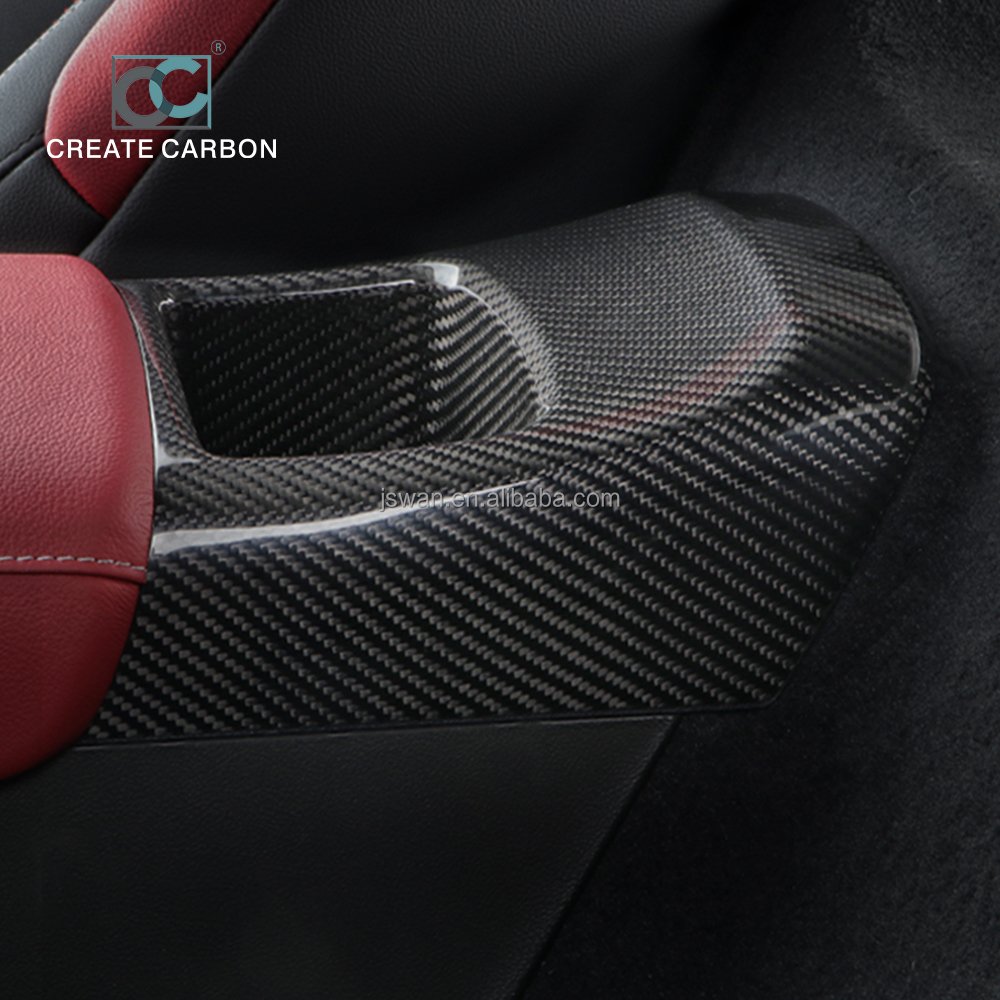 Dry Carbon Fiber Rear Armrest Storage Box Cover Trim for Toyota Supra MK5 A90 (2019-2024)