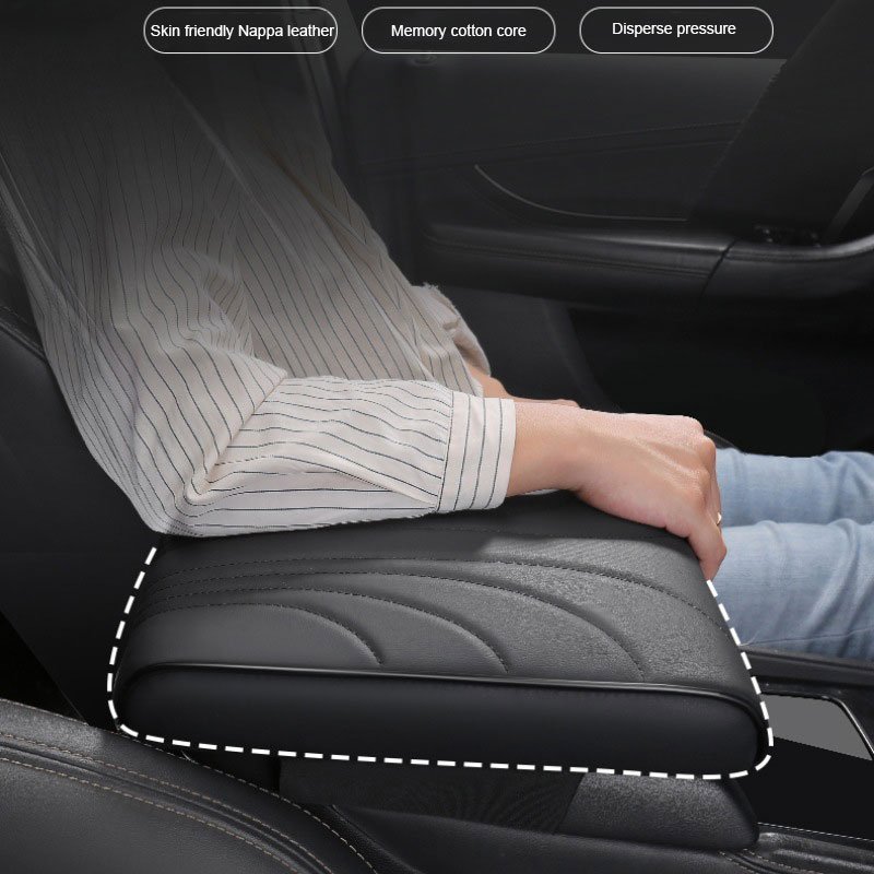 Luxury PU Leather Armrest Cover Foam Cushion Protector Extender Mat for Car's Front Center Console Luxury Stylish Design