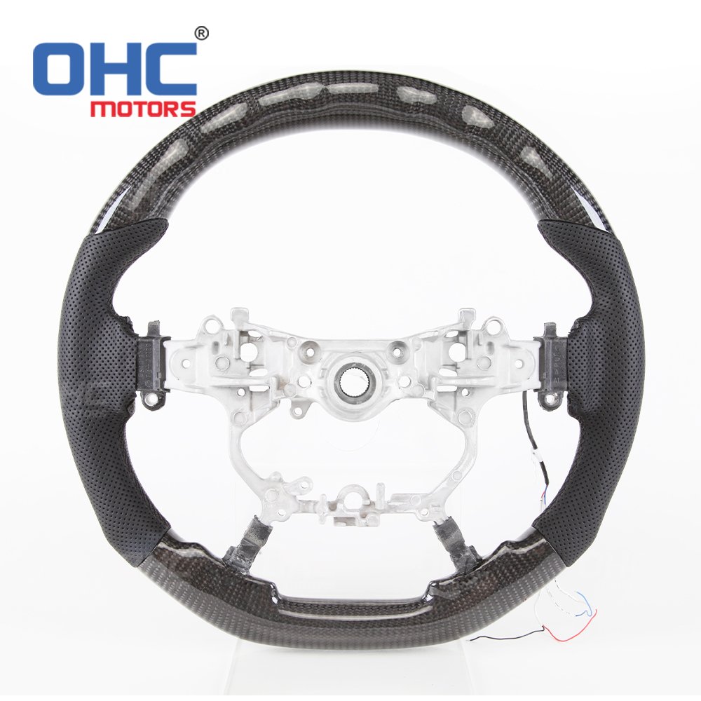 OHC Motors Led Steering Wheels for Land cruiser 200 series prado alphard LED RPM digital racing car Carbon Fiber steering wheel