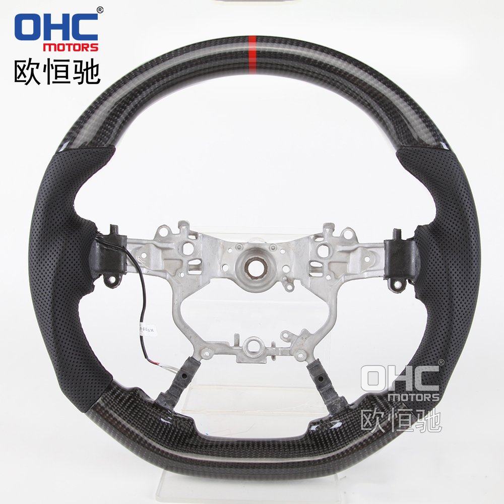 OHC Motors Led Steering Wheels for Land cruiser 200 series prado alphard LED RPM digital racing car Carbon Fiber steering wheel