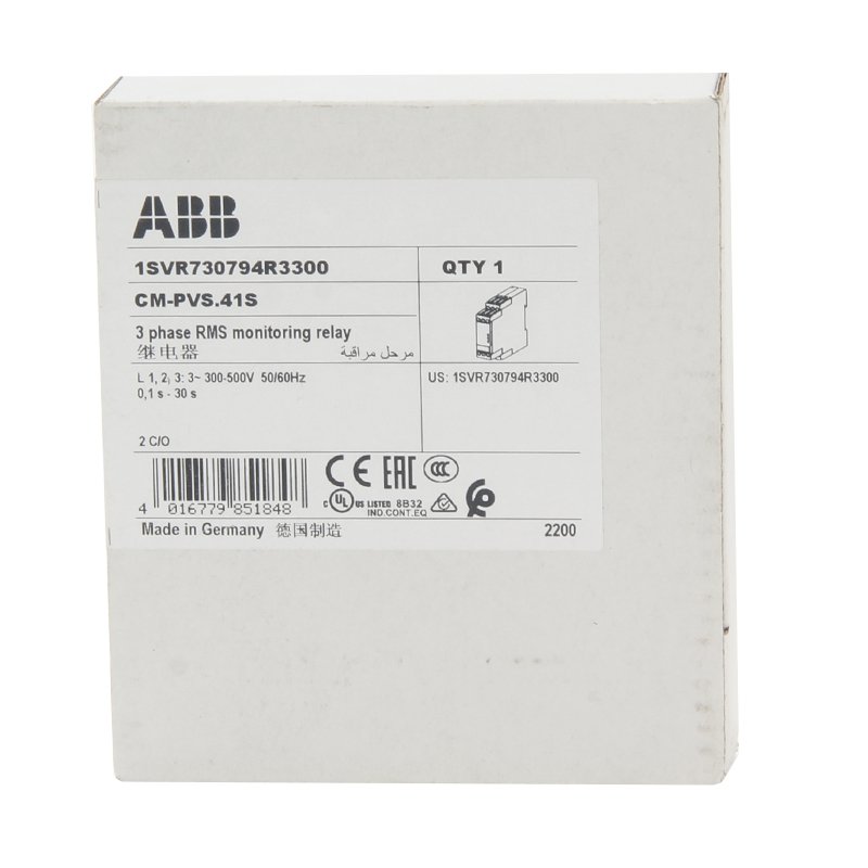 ABB CM-PVS.41S Time Control Relay Auto Usage Protective Features Product ID 1SVR730794R3300