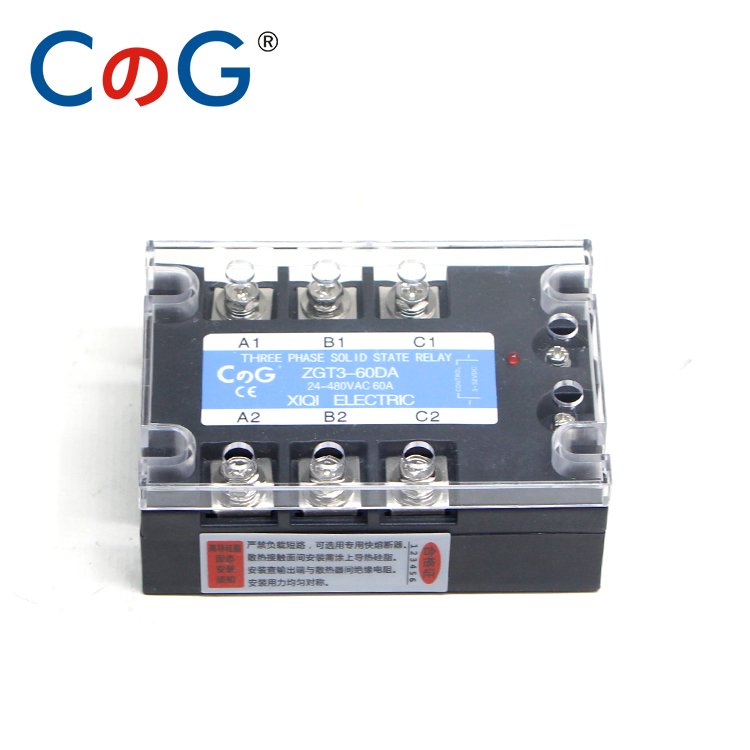 CG Three Phase Relay 60A SSR-60DA 480VAC High Power AC to AC Solid State Relay SSR