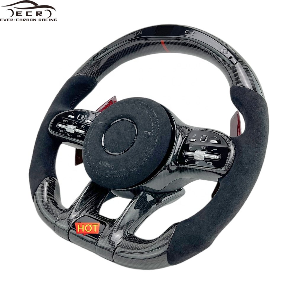 Ever-Carbon Racing ECR Custom Design Old To New LED Carbon Fiber Steering Wheel For Mercedes Benz AMG CLS 63 Steering Wheel