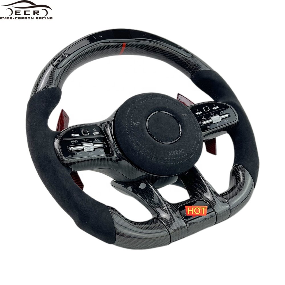 Ever-Carbon Racing ECR Custom Design Old To New LED Carbon Fiber Steering Wheel For Mercedes Benz AMG CLS 63 Steering Wheel