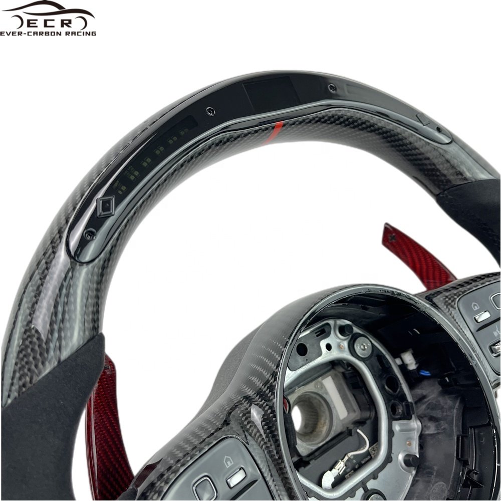 Ever-Carbon Racing ECR Custom Design Old To New LED Carbon Fiber Steering Wheel For Mercedes Benz AMG CLS 63 Steering Wheel