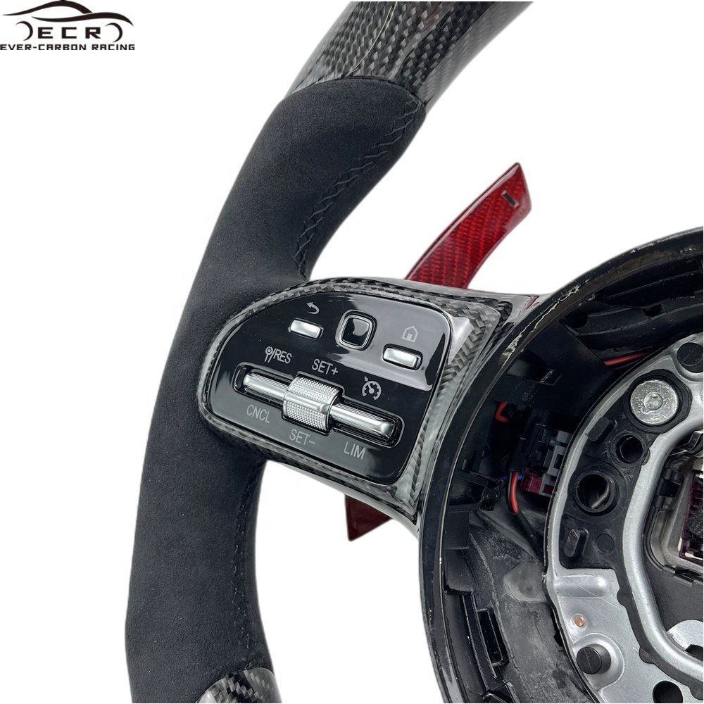 Ever-Carbon Racing ECR Custom Design Old To New LED Carbon Fiber Steering Wheel For Mercedes Benz AMG CLS 63 Steering Wheel