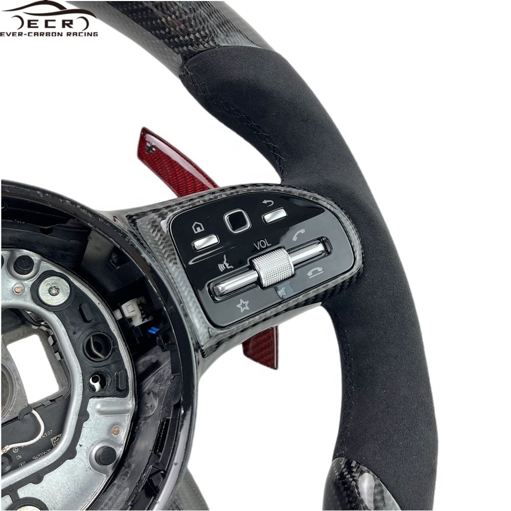 Ever-Carbon Racing ECR Custom Design Old To New LED Carbon Fiber Steering Wheel For Mercedes Benz AMG CLS 63 Steering Wheel