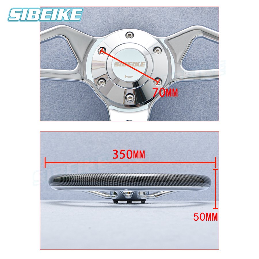14inch Universal ABS Carbon Film Steering Wheel JDM Sim Racing Sport Steering Wheel Car Accessoris
