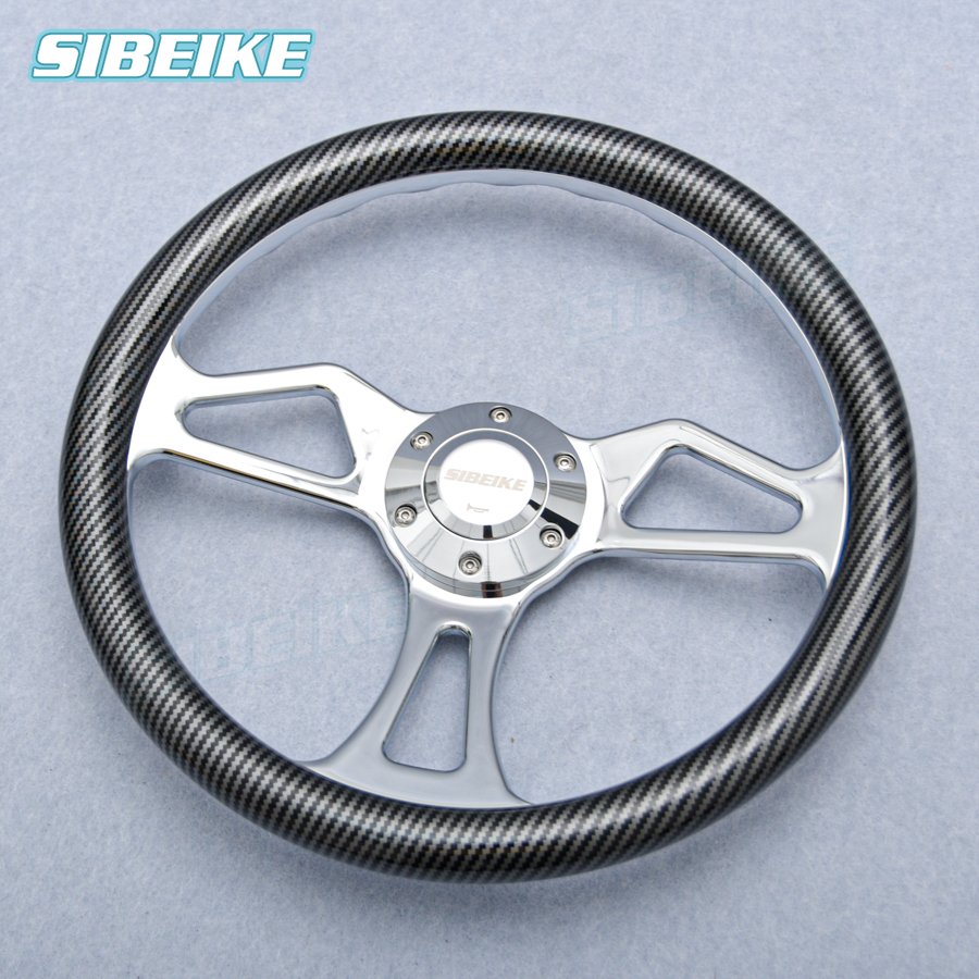 14inch Universal ABS Carbon Film Steering Wheel JDM Sim Racing Sport Steering Wheel Car Accessoris