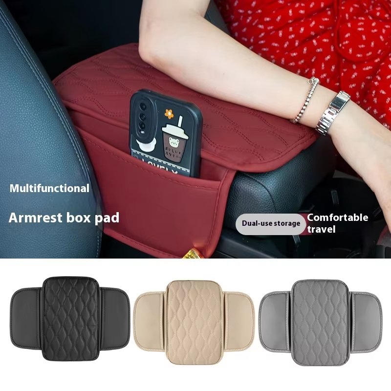 2025 Hot Selling Customized Car Armrest Cushion Cover Center PU Leather Console Box Pad Protector for Car