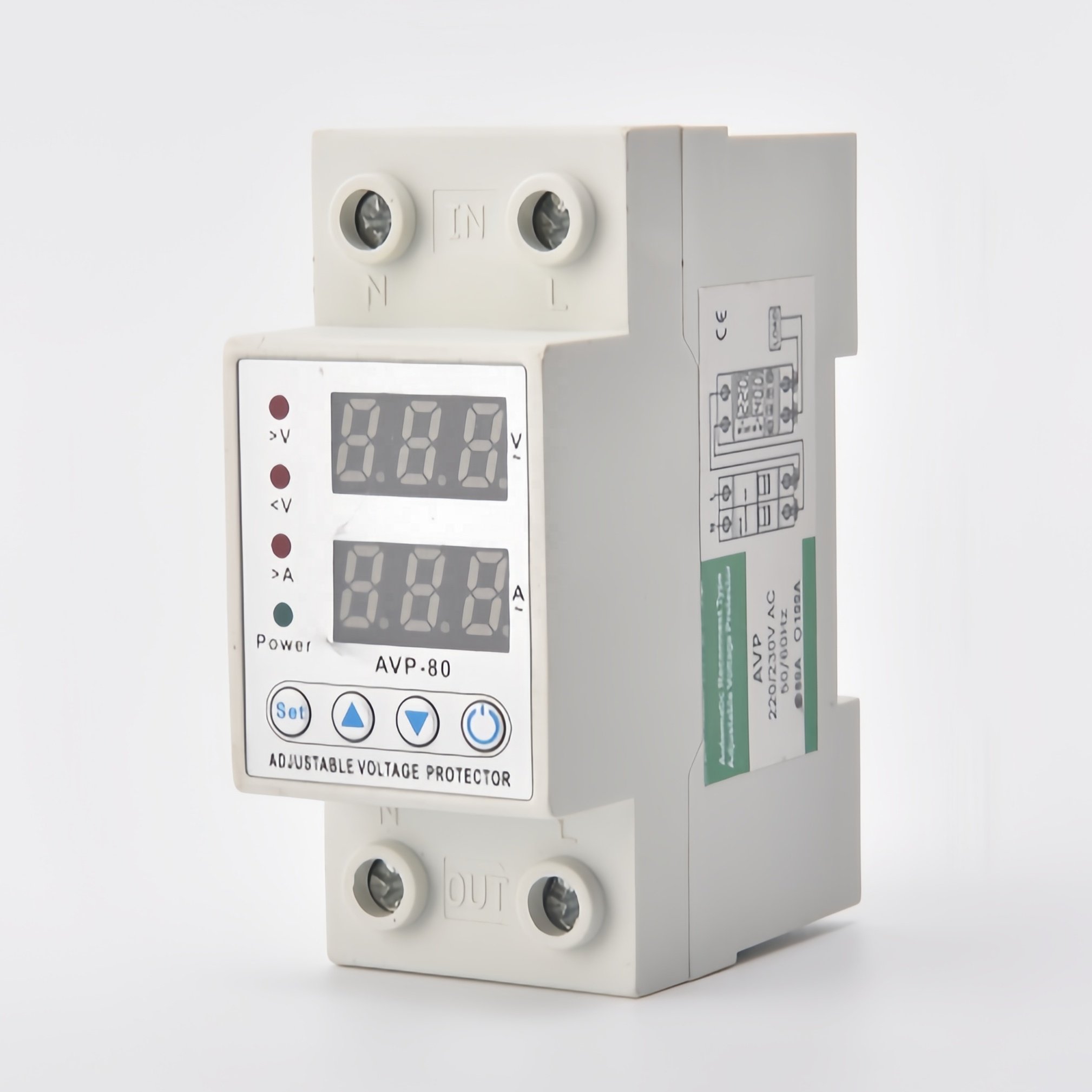 AVP Digital Display Overvoltage and Undervoltage protection Relay, Single Phase Protecting All Household Appliances