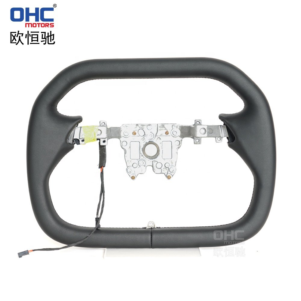 Customizable Cybertruck Style Full Leather Heated Steering Wheel For 2023 2024 Volante Tesla Model 3 Y Steering Wheel Ohc Motor