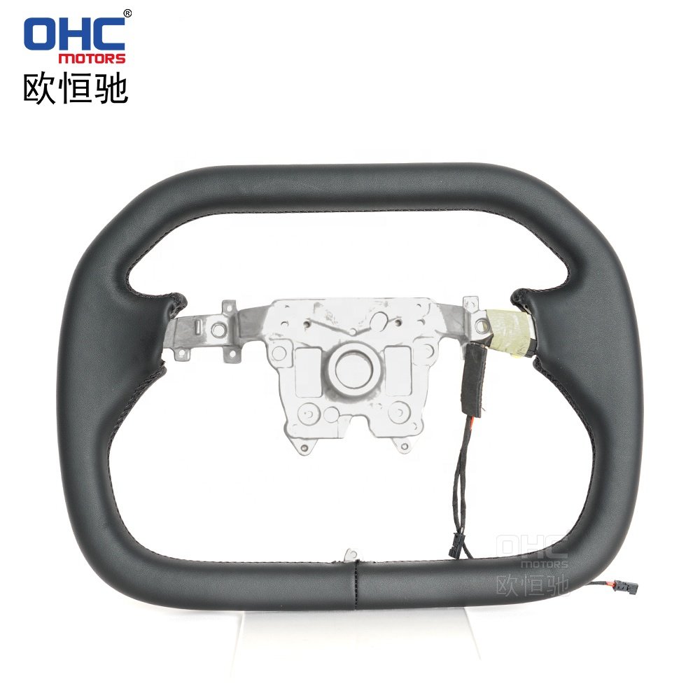 Customizable Cybertruck Style Full Leather Heated Steering Wheel For 2023 2024 Volante Tesla Model 3 Y Steering Wheel Ohc Motor