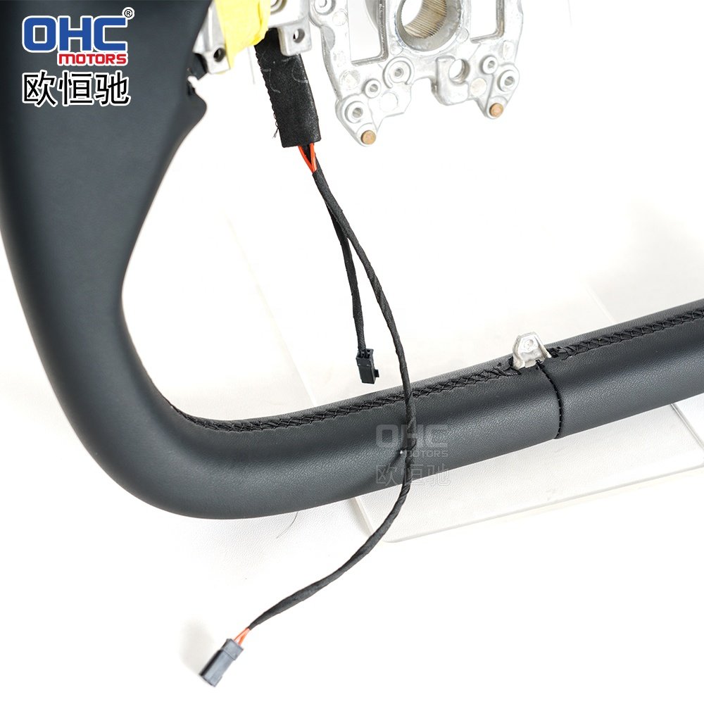 Customizable Cybertruck Style Full Leather Heated Steering Wheel For 2023 2024 Volante Tesla Model 3 Y Steering Wheel Ohc Motor