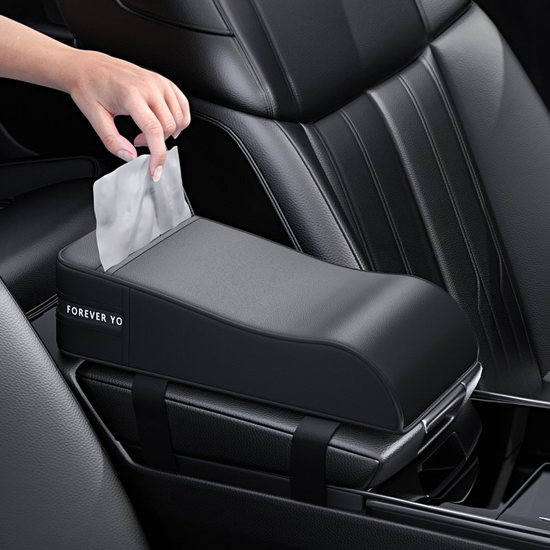 New Arrivals Automotive Universal Memory Foam Armrest Cushion Elbow Support PVC Car Armrest Box Booster Cushion