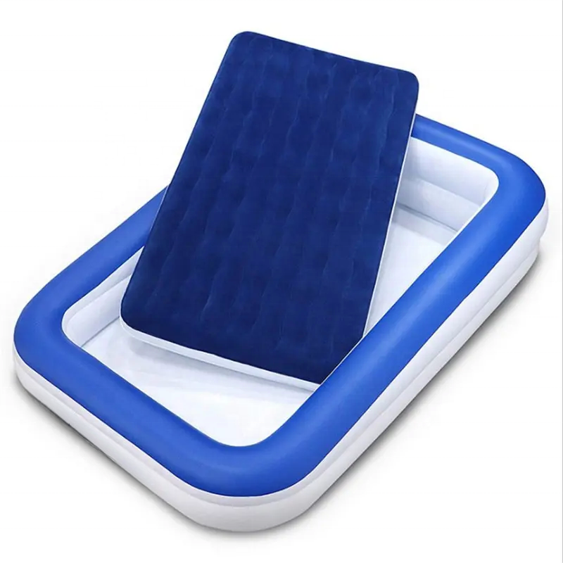 Inflatable Toddler Travel Bed Air Mattress Kids with Safety Bumpers 4-Sided Portable Toddler Bed for Kids