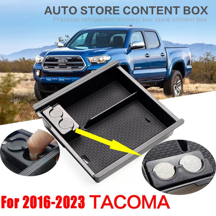 Center Console Accessory Car Organizer for Tacoma 2016 2017 2018 2019 2020 2021 2022 2023 ABS Material Armrest Box Insert Tray