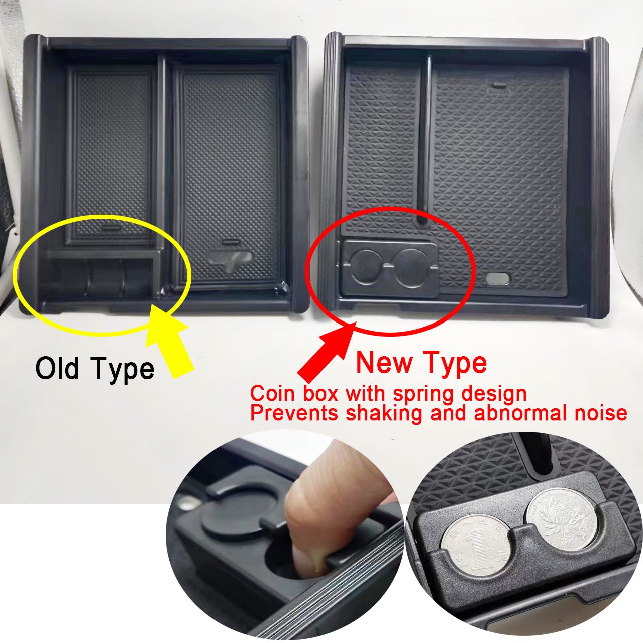 Center Console Accessory Car Organizer for Tacoma 2016 2017 2018 2019 2020 2021 2022 2023 ABS Material Armrest Box Insert Tray