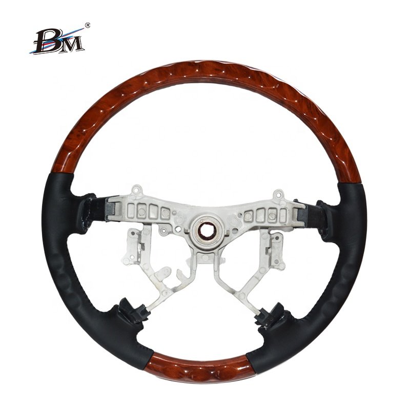 For Land Cruiser FJ100 2003 2004 2005 2006 2007 Peach Wood Leather Customize Steering Wheel Interior Accessories For Cars