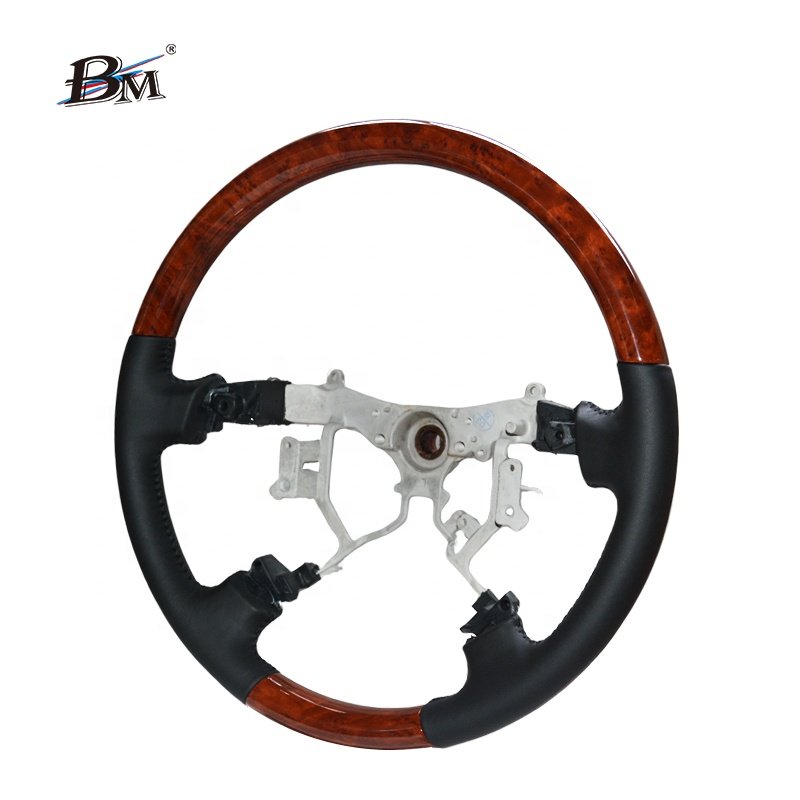 For Land Cruiser FJ100 2003 2004 2005 2006 2007 Peach Wood Leather Customize Steering Wheel Interior Accessories For Cars