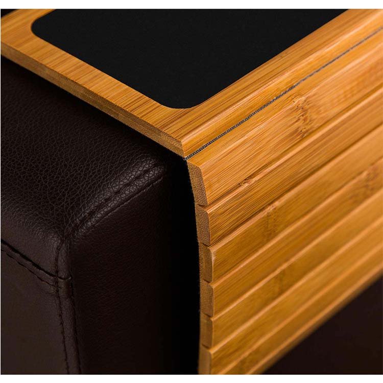 Fashion WDF Couch Cup Holder Tray Couch coaster Sofa Armrest Organizer Tray Table Bamboo Sofa Arm Tray With Non-slip Pad