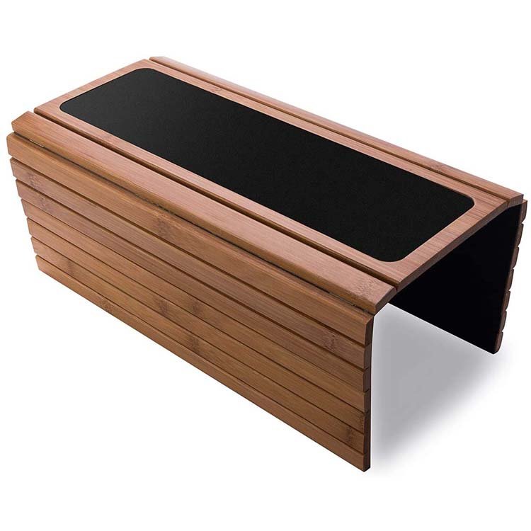 Fashion WDF Couch Cup Holder Tray Couch coaster Sofa Armrest Organizer Tray Table Bamboo Sofa Arm Tray With Non-slip Pad