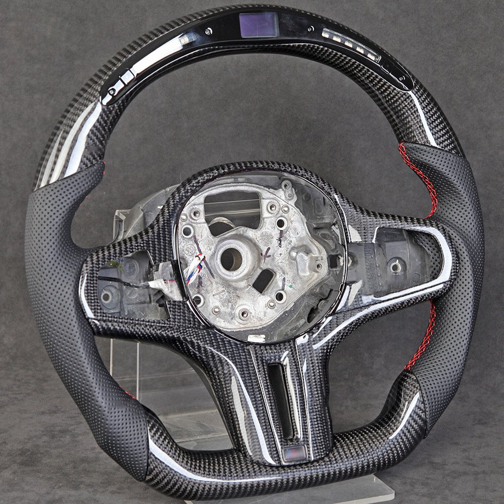 LED Shift Light Carbon Fiber Steering Wheels Fit for B M W E90 E92 M3 E82 E90 E87 M3 M2 Custom Steering Wheels
