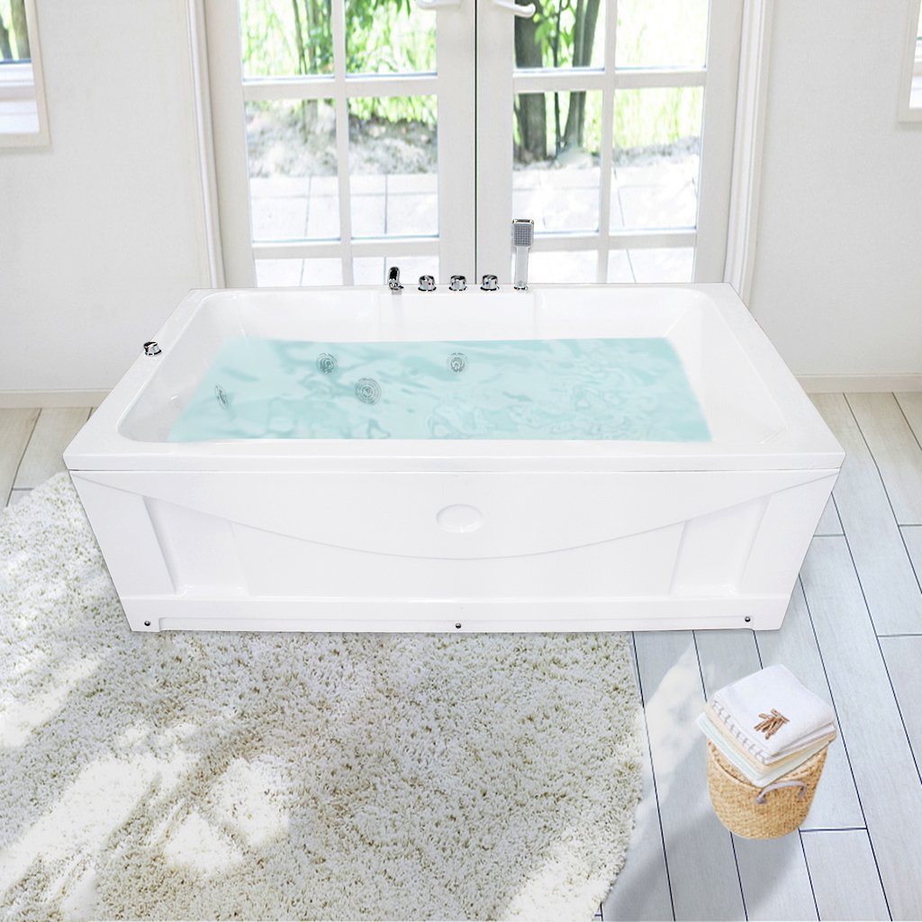Acrylic Double Hydrotherapy Spa Square Massage Luxury Two Massage Bath Tub