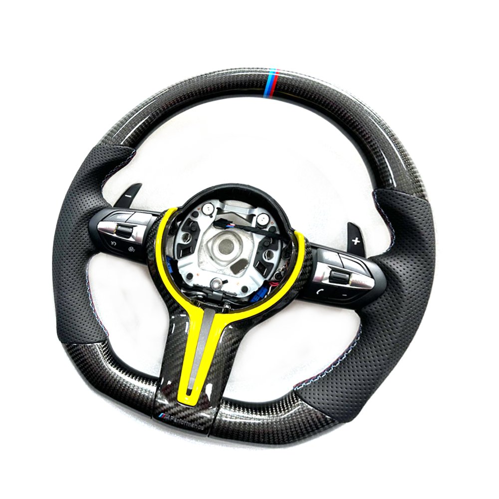 For BMW F10 F30 Sport Steering Wheel Black Perforated Leather Carbon M Sport Steering Wheel Original Factory
