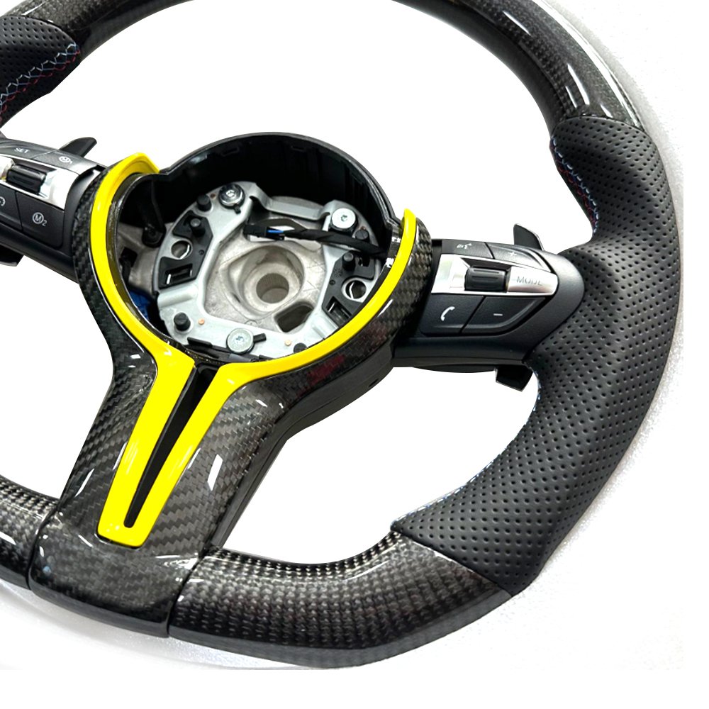 For BMW F10 F30 Sport Steering Wheel Black Perforated Leather Carbon M Sport Steering Wheel Original Factory