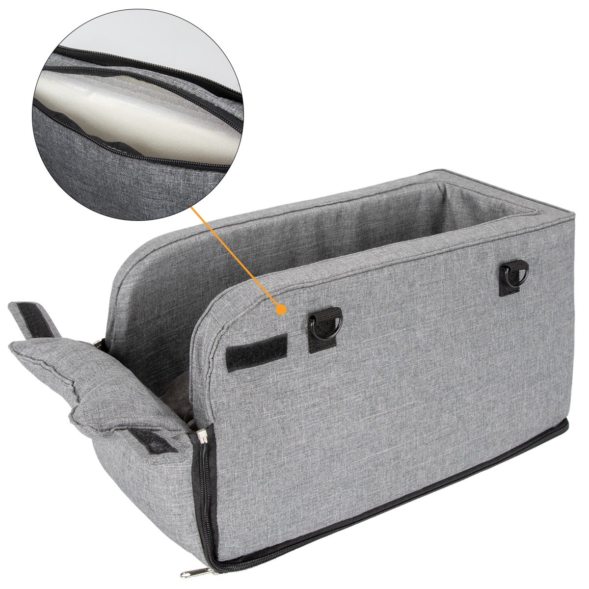 2 in 1 Center Console Dog Car Seat Armrest Pet Car Seat Portable Middle Console Dog Booster Car Seat for Small Dogs Pets