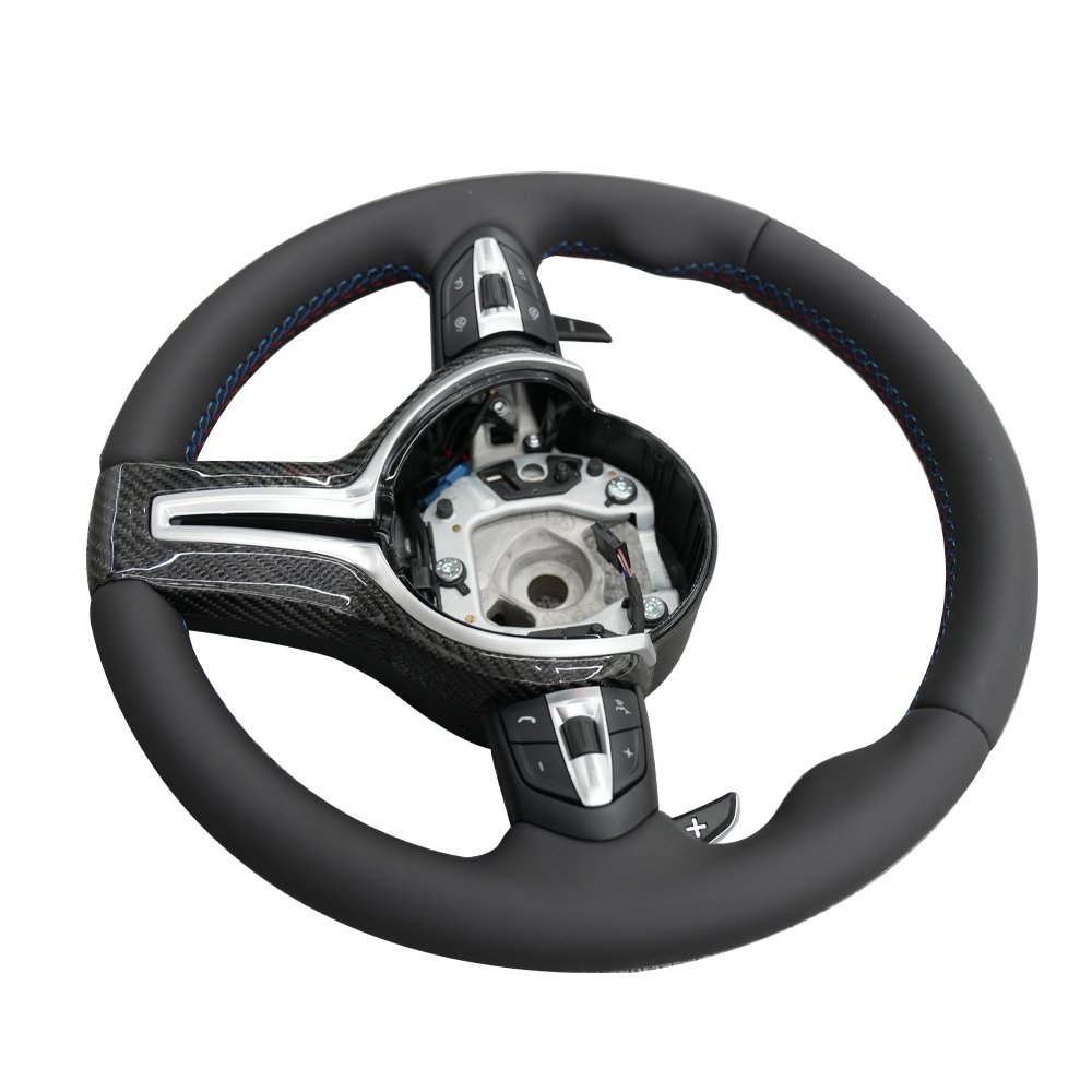 Leather Paddleshift Steering Wheel for BMW 5 6 7 Series F01 F02 F06 F07 F10 F11 F12 F13 M SPORT Carbon Fiber Trim