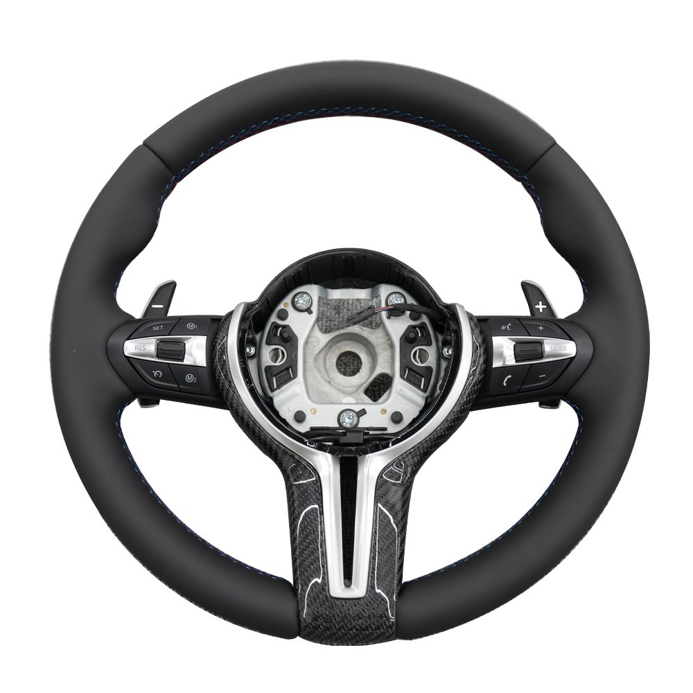 Leather Paddleshift Steering Wheel for BMW 5 6 7 Series F01 F02 F06 F07 F10 F11 F12 F13 M SPORT Carbon Fiber Trim