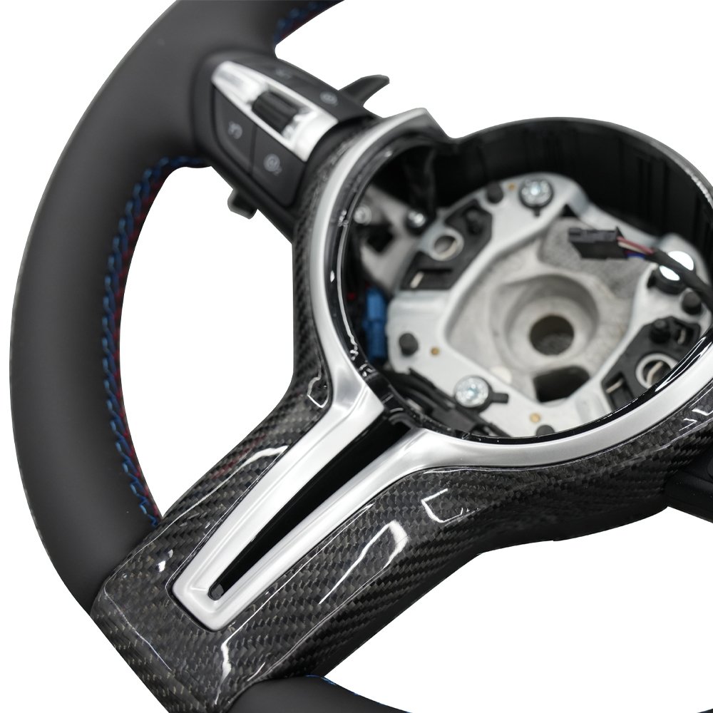 Leather Paddleshift Steering Wheel for BMW 5 6 7 Series F01 F02 F06 F07 F10 F11 F12 F13 M SPORT Carbon Fiber Trim
