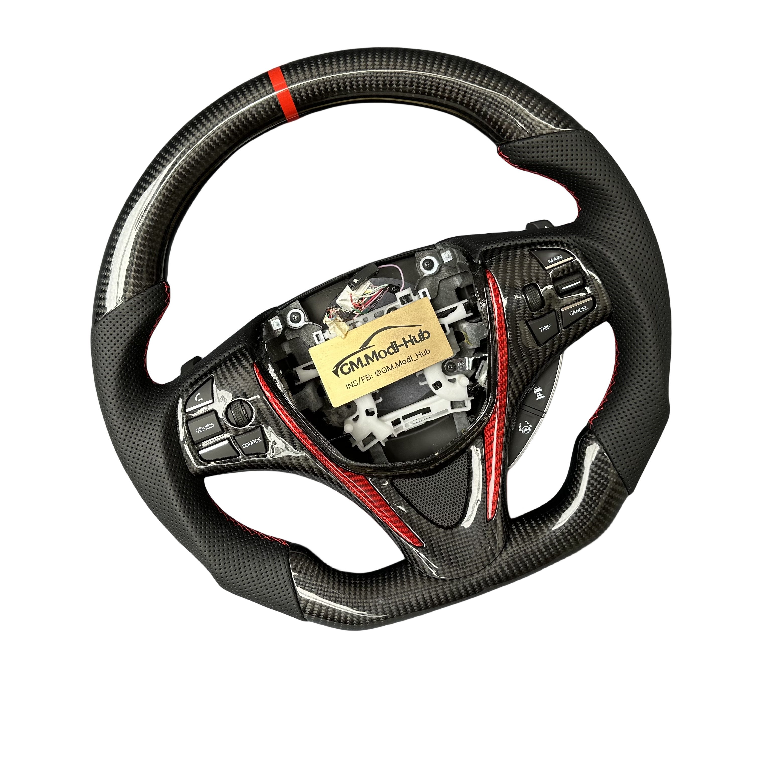 GM.Modi-Hub Real Carbon Fiber Car Steering Wheel with Alcantara sides For Acura 2015 -2020 TLX / 2014-2020 MDX