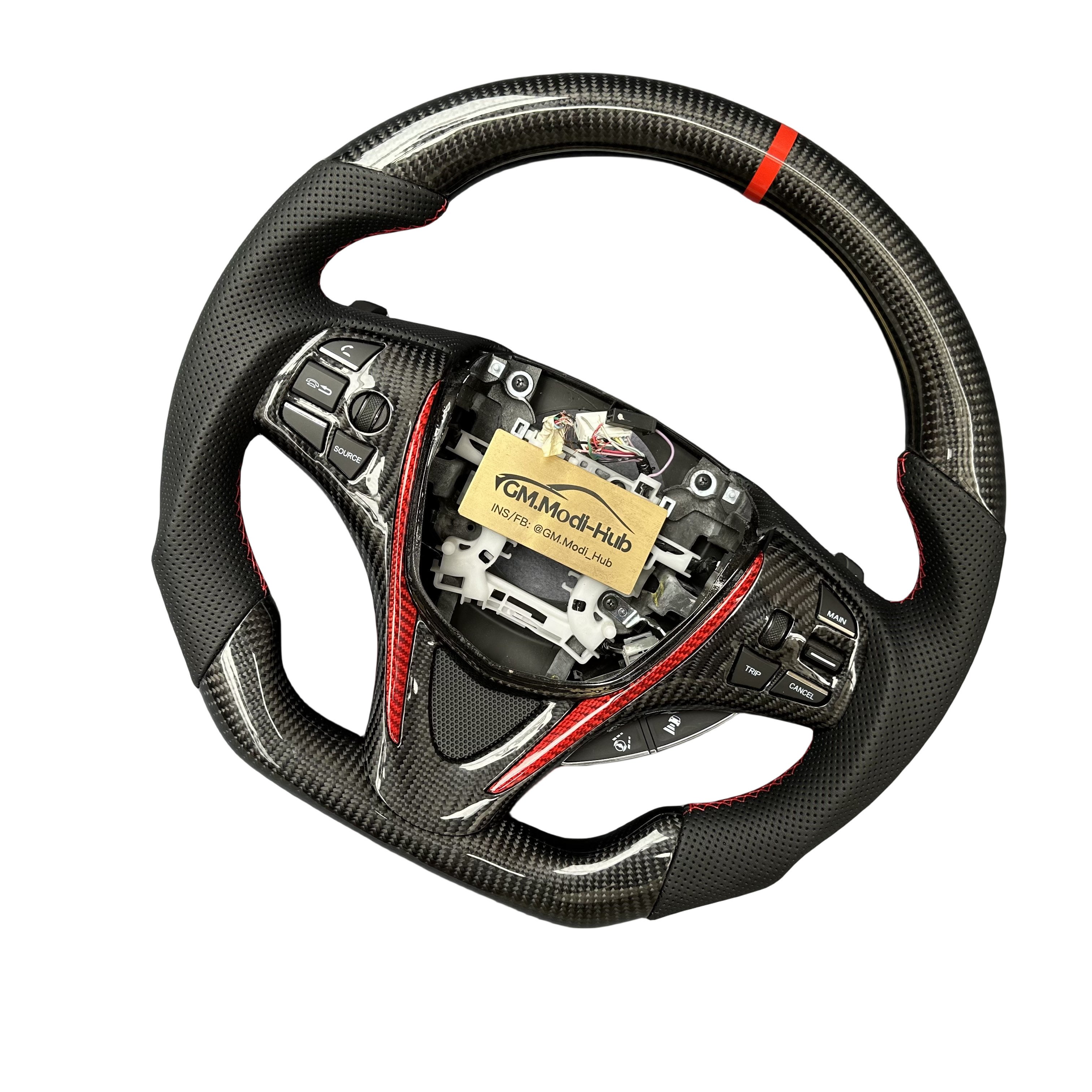 GM.Modi-Hub Real Carbon Fiber Car Steering Wheel with Alcantara sides For Acura 2015 -2020 TLX / 2014-2020 MDX