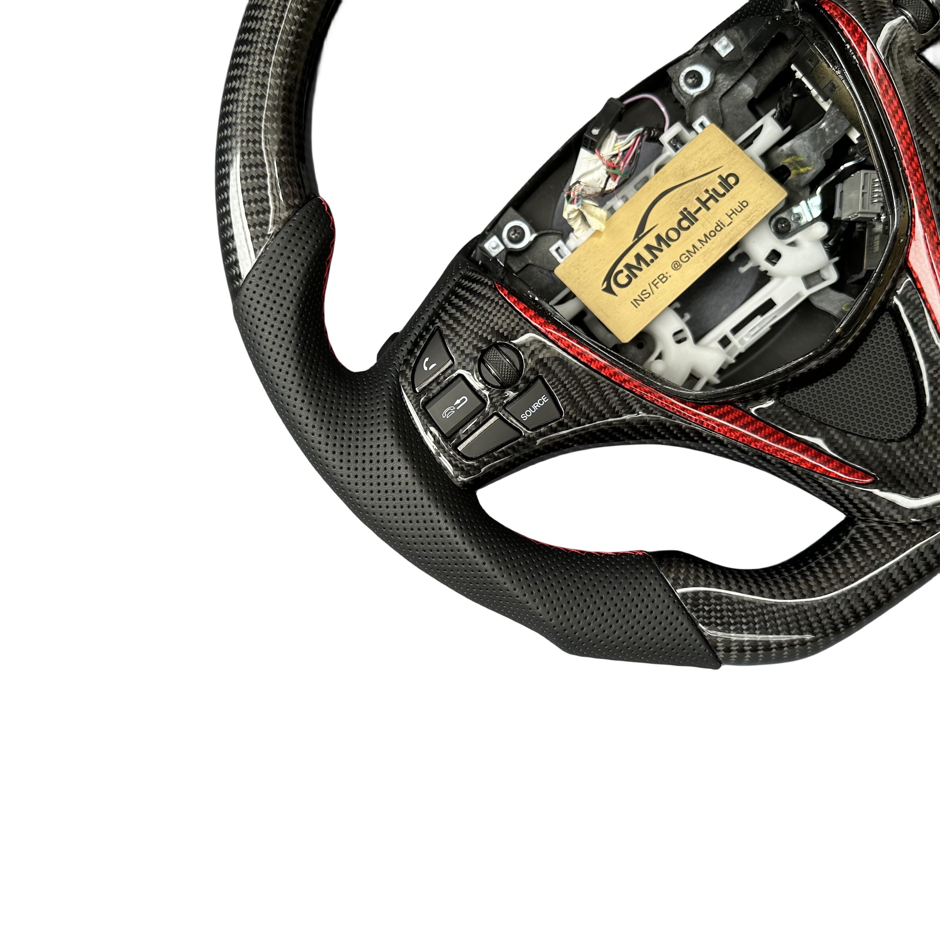 GM.Modi-Hub Real Carbon Fiber Car Steering Wheel with Alcantara sides For Acura 2015 -2020 TLX / 2014-2020 MDX