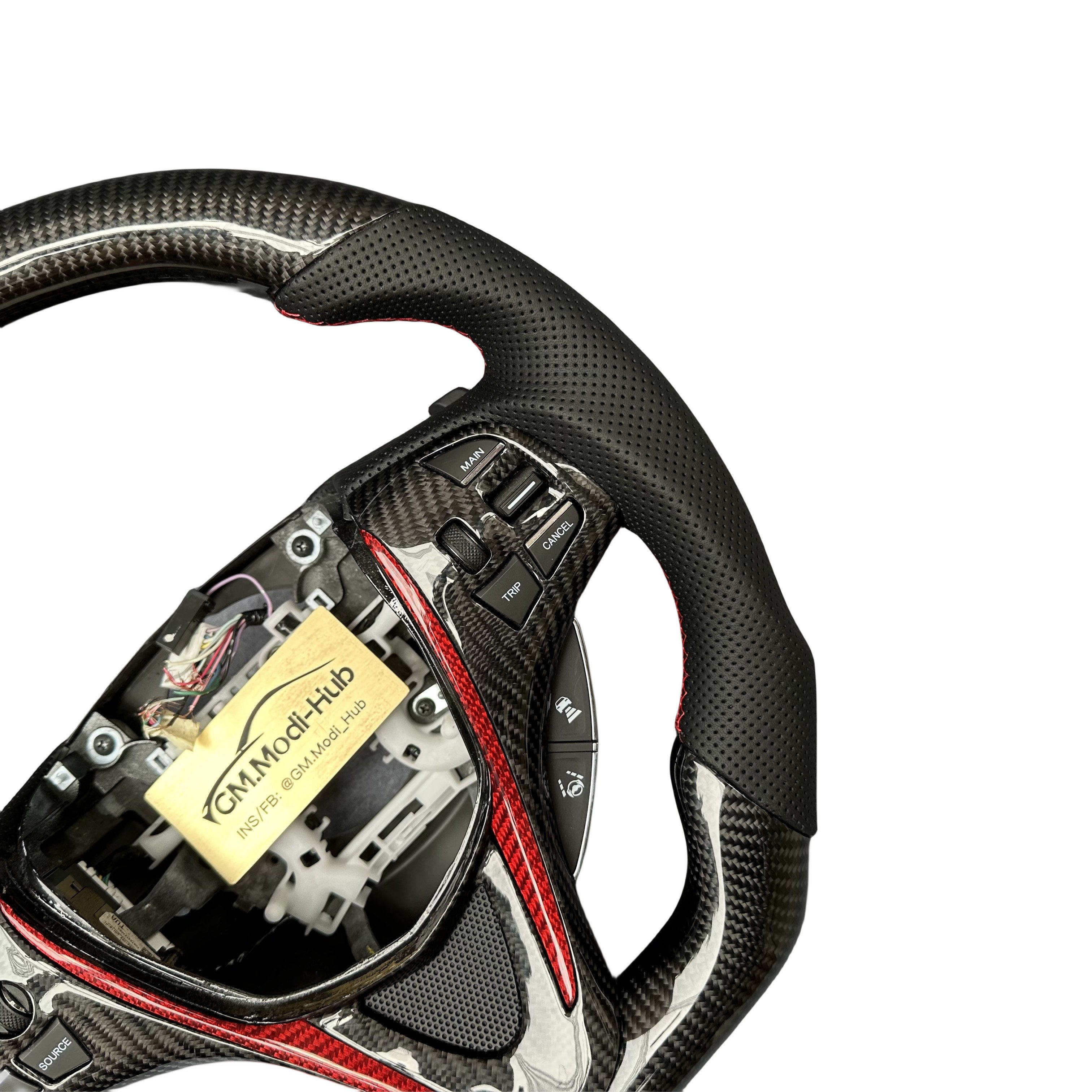 GM.Modi-Hub Real Carbon Fiber Car Steering Wheel with Alcantara sides For Acura 2015 -2020 TLX / 2014-2020 MDX