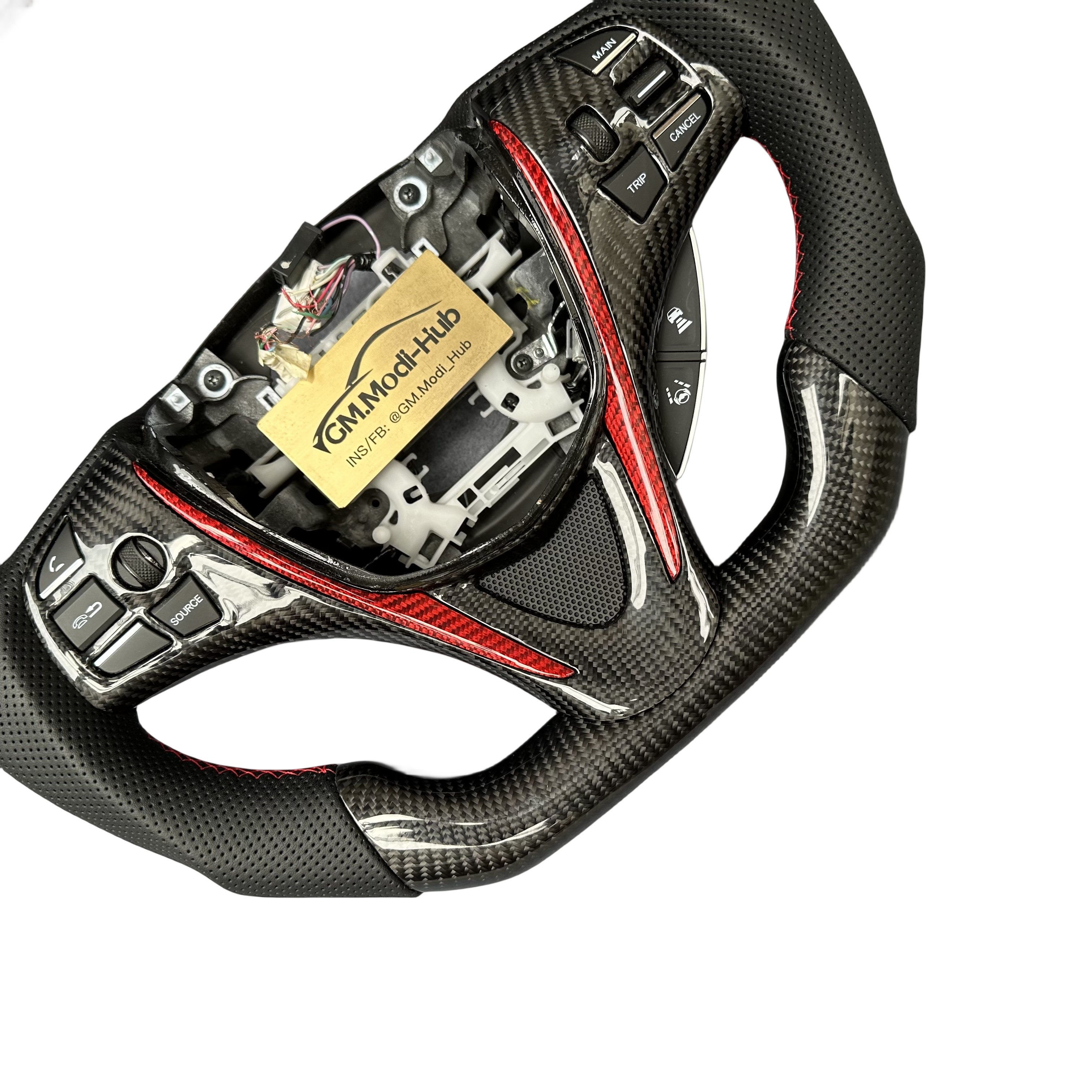 GM.Modi-Hub Real Carbon Fiber Car Steering Wheel with Alcantara sides For Acura 2015 -2020 TLX / 2014-2020 MDX