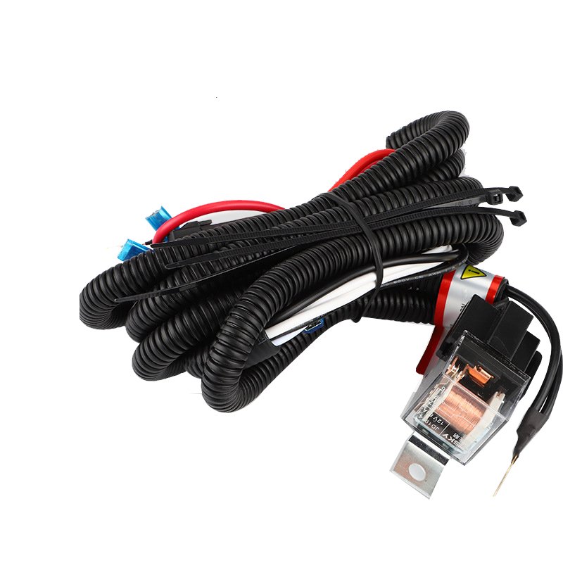 LED Headlight Wiring Harness Kit Premium H4 Headlamp Wire Relay Harness Adapter Socket Plug Compatible with 9003 H605
