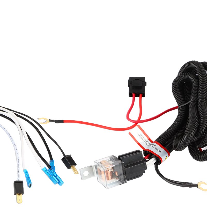 LED Headlight Wiring Harness Kit Premium H4 Headlamp Wire Relay Harness Adapter Socket Plug Compatible with 9003 H605