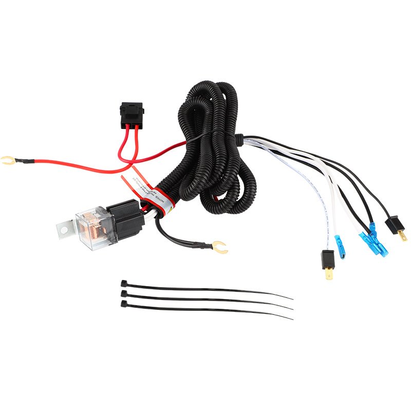 LED Headlight Wiring Harness Kit Premium H4 Headlamp Wire Relay Harness Adapter Socket Plug Compatible with 9003 H605
