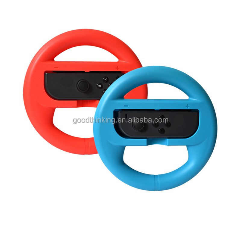 blue red black color gamepad racing car steering wheel for game for nintendo switch joy con controller