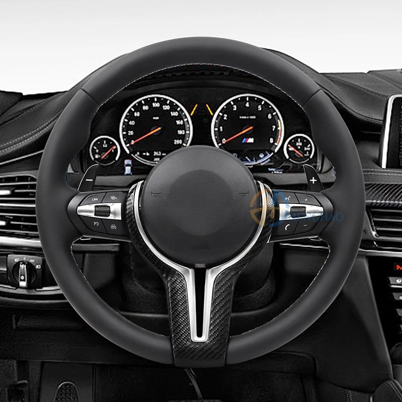 Custom M Sport Leather Steering Wheel For BMW F10 F15 F20 F25 F30 M3 M6 M5 Carbon Fiber Steering Wheel